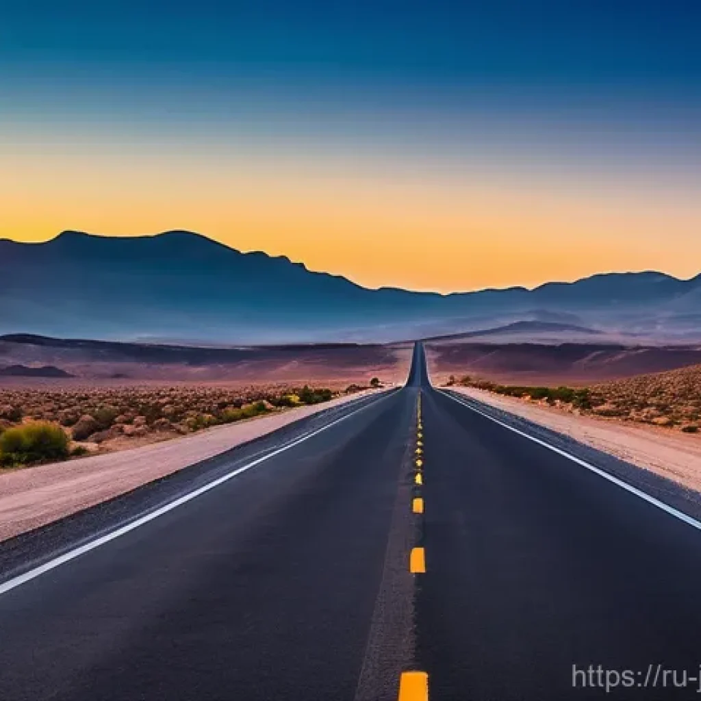 요르단의 주요 도로와 운전 규칙 - **Prompt:** A modern, clean sedan or crossover drives along the vast, well-maintained Desert Highway...