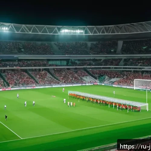Home 17 요르단의 스포츠와 축구 - A modern football stadium in Jordan filled with enthusiastic fans of diverse backgrounds, under brig...